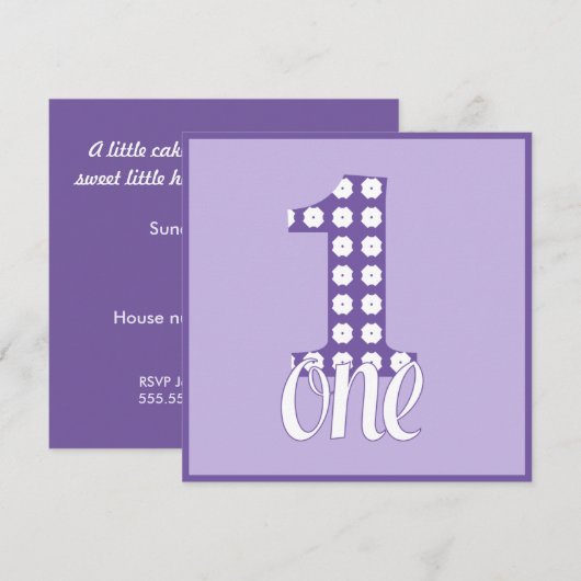 Invitation de partie du pourpre un (Devant / Derrière)