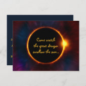 Invitation de partie Eclipse solaire de texte pers (Devant / Derrière)