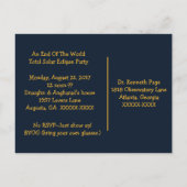 Invitation de partie Eclipse solaire de texte pers (Dos)