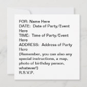 INVITATION DE PARTIE EN VERRE DE COCKTAIL (Dos)