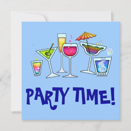 INVITATION DE PARTIE EN VERRE DE COCKTAIL (Devant)