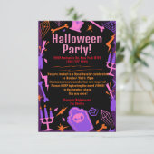 Invitation de partie Halloween personnalisable Éff (Debout devant)