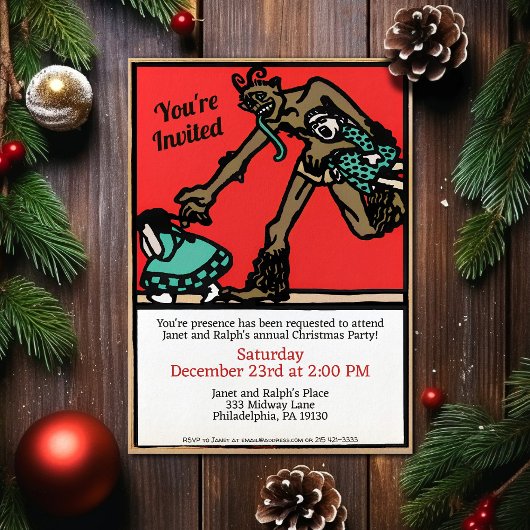 Invitation de partie personnalisable Krampus Art v