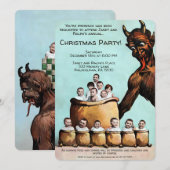 Invitation de partie personnalisable Krampus vinta (Devant / Derrière)