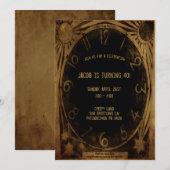 Invitation de partie personnalisable vintage Dépla (Devant / Derrière)