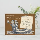 Invitation de partie personnalisée vintage (Debout devant)