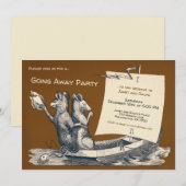 Invitation de partie personnalisée vintage (Devant / Derrière)