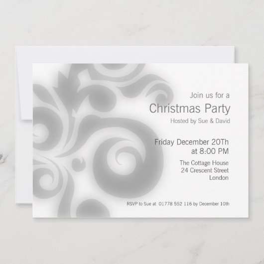 Invitation de partie rouge avec texte (Dos)