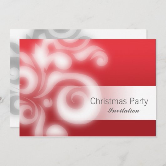 Invitation de partie rouge avec texte (Devant / Derrière)