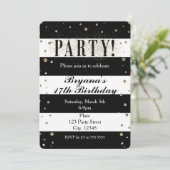 Invitation de PARTIÈRE à paillettes fausses rayées (Debout devant)