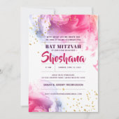 Invitation de Parties scintillant bat mitzvah aqua (Devant)