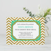 Invitation de Parties scintillant Chevron (Debout devant)