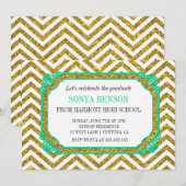 Invitation de Parties scintillant Chevron (Devant / Derrière)