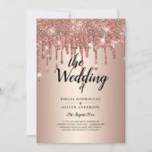 Invitation de Parties scintillant de Rose de budge (Devant)