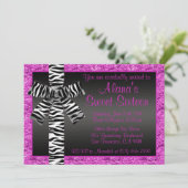 Invitation de Parties scintillant rose avec bow d' (Debout devant)