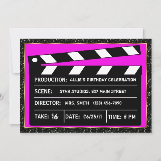 Invitation de parties scintillantes de rose de (Dos)