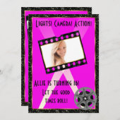 Invitation de parties scintillantes de rose de (Devant / Derrière)