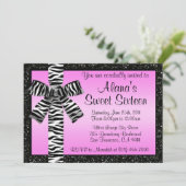 Invitation de parties scintillantes de rose rose (Debout devant)