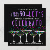 Invitation de Pary d'anniversaire de cocktail de (Devant / Derrière)