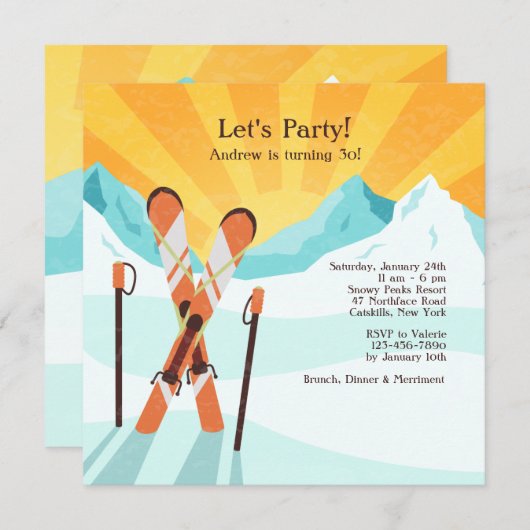 Invitation de passage de ski (Devant / Derrière)