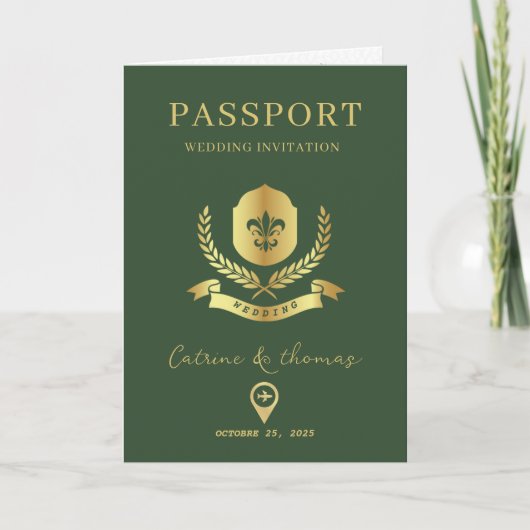 Invitation de passeport de destination de mariage (Devant)