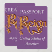 Invitation de passeport et de carte d'embarquement (Devant / Derrière)