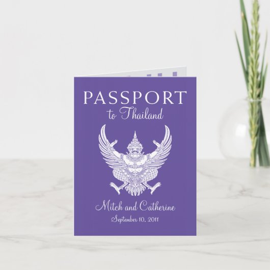 Invitation de passeport mariage en Thaïlande (Devant)