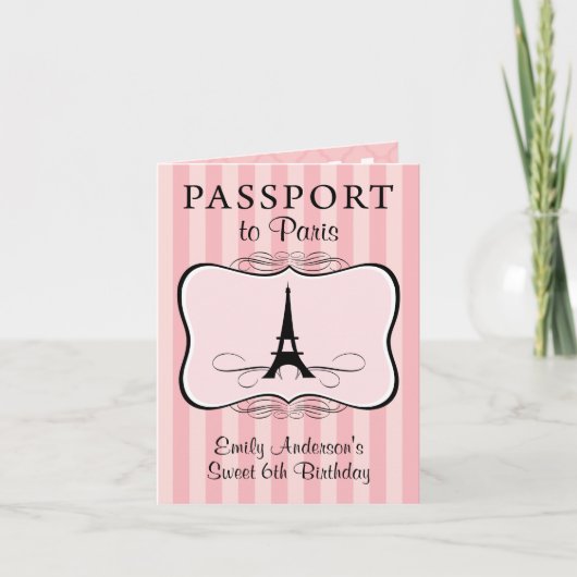 Invitation de passeport pour le 6e anniversaire (Devant)