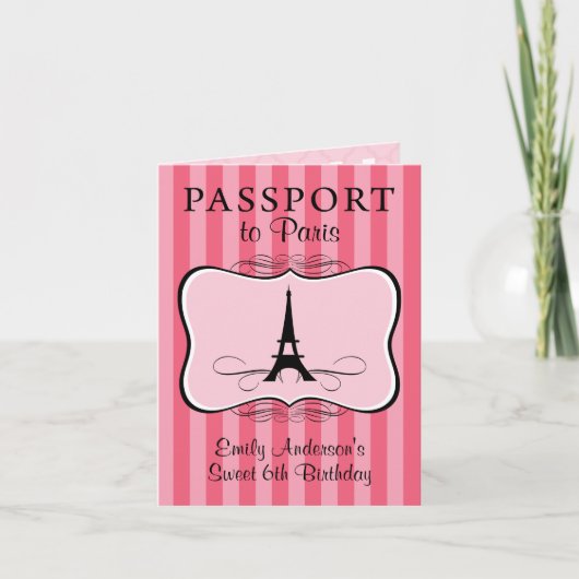Invitation de passeport pour le 6e anniversaire (Devant)
