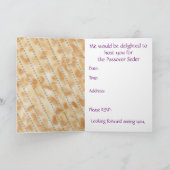 INVITATION DE PASSOVER SEDER פ Juifs ס ח Matzah Ma (Intérieur)