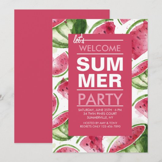 Invitation de pastèque (Devant / Derrière)