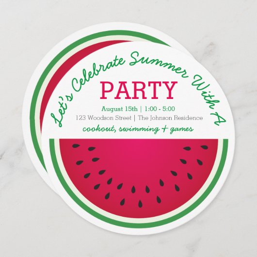 Invitation de pastèque (Devant / Derrière)
