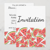 Invitation de pastèque verticale (Devant / Derrière)