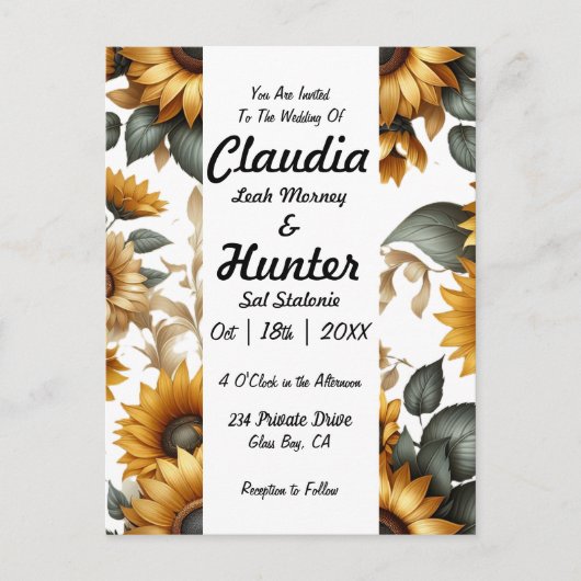 Invitation de patch de tournesol (Devant)