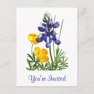 Invitation de pavots lupins