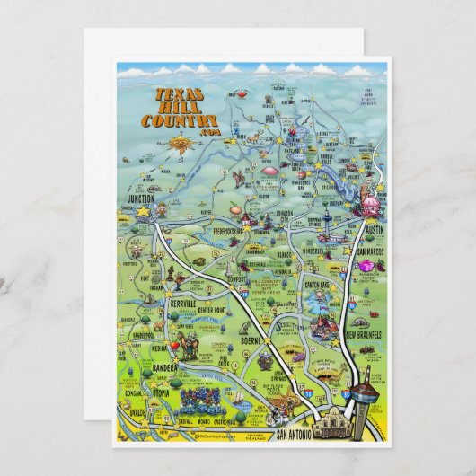 Invitation de pays de colline du Texas (Devant / Derrière)
