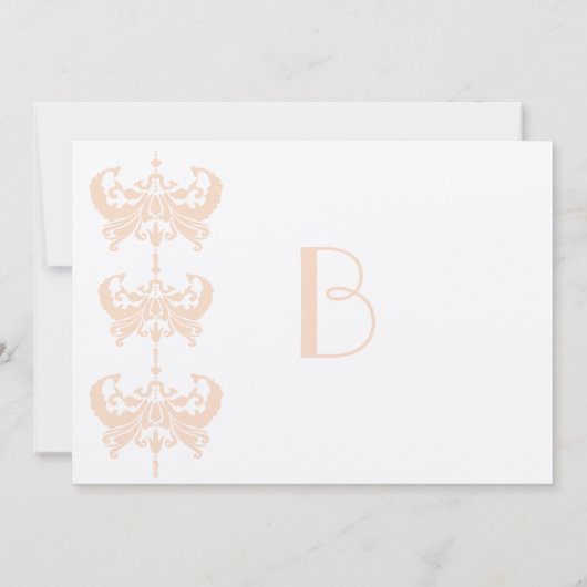 Invitation de Peach Coral and Mushroom Mariage dam (Dos)