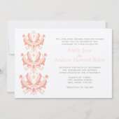 Invitation de Peach Coral and Mushroom Mariage dam (Devant)