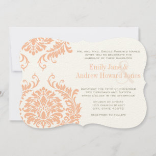 Invitation de Peach Coral and Mushroom Mariage dam