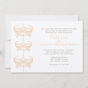 Invitation de Peach Coral and Mushroom Mariage dam