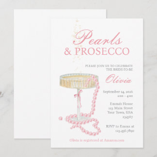 Invitation de Pearls et Prosecco
