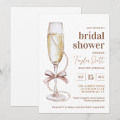 Invitation de Pearls et Prosecco (Devant / Derrière)