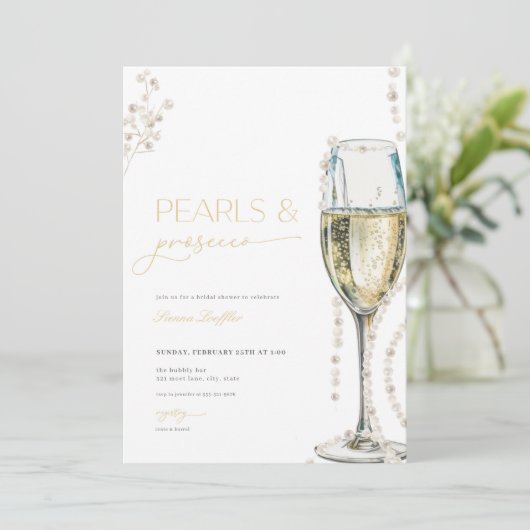Invitation de Pearls et Prosecco (Debout devant)