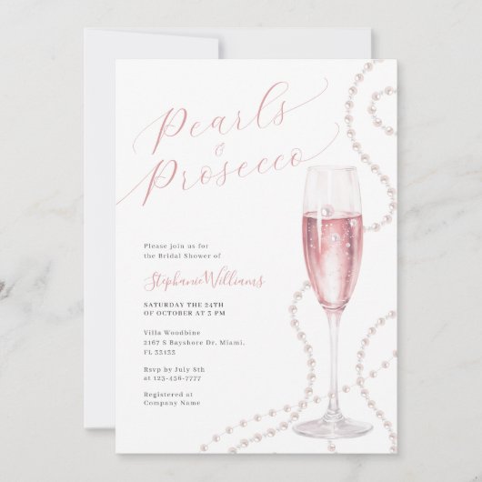Invitation de Pearls et Prosecco (Devant)