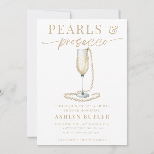 Invitation de Pearls et Prosecco (Devant)