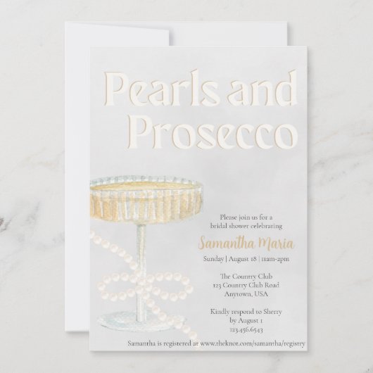 Invitation de Pearls et Prosecco (Devant)