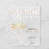 Invitation de Pearls et Prosecco (Devant / Derrière)