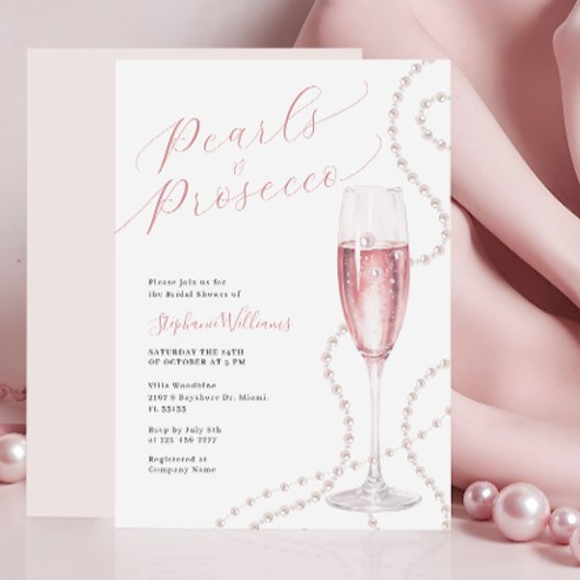 Invitation de Pearls et Prosecco