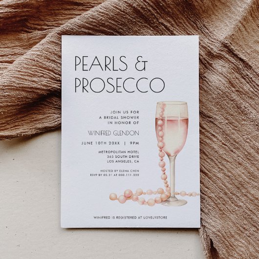 Invitation de Pearls et Prosecco