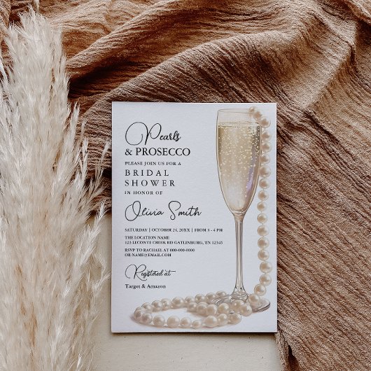 Invitation de Pearls et Prosecco
